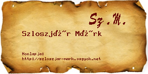 Szloszjár Márk névjegykártya