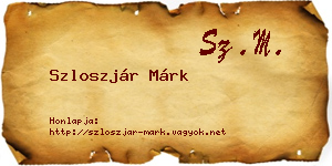 Szloszjár Márk névjegykártya